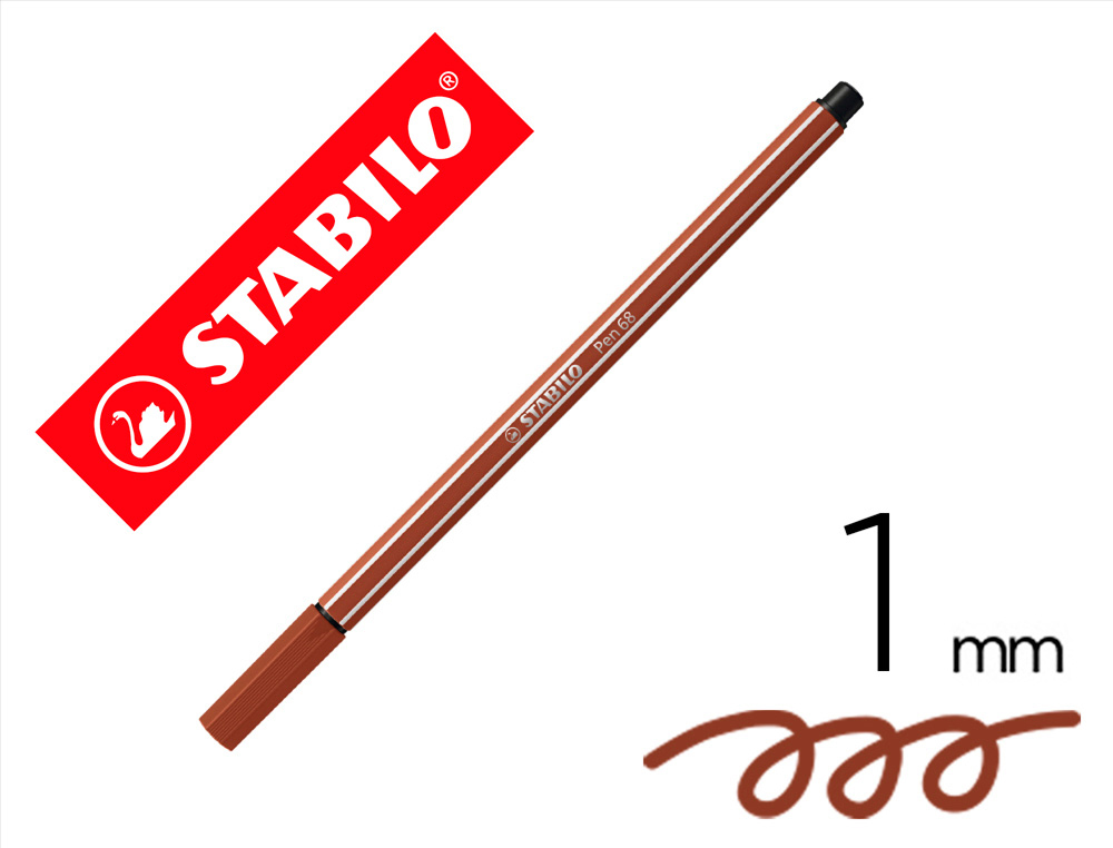ROTULADOR STABILO ACUARELABLE PEN 68 SANGUINA PUNTA GRUESA 1MM