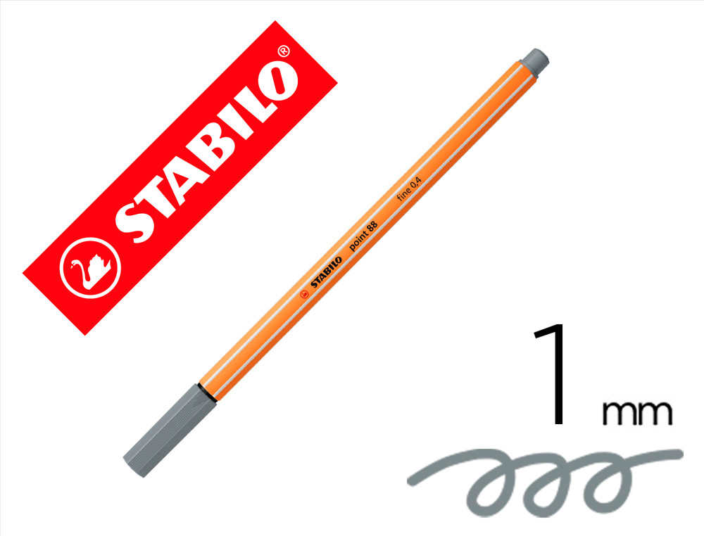ROTULADOR STABILO PUNTA DE FIB RA POINT 88 GRIS AZULADO CLARO PUNTA FINA 0,4MM