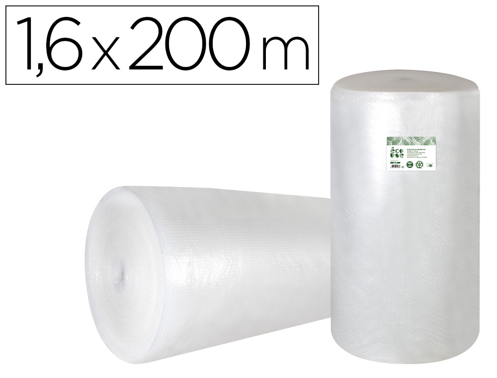 PLASTICO BURBUJA LIDERPAPEL ECOUSE 1.60X200M 30% DE PLASTICO RECICLADO