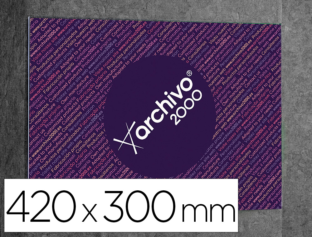 EXPOSITOR MURAL ARCHIVO 2000 CON ADHESIVO POLIESTIRENO TRANSPARENTE DIN A3 HORIZONTAL 420X305 MM