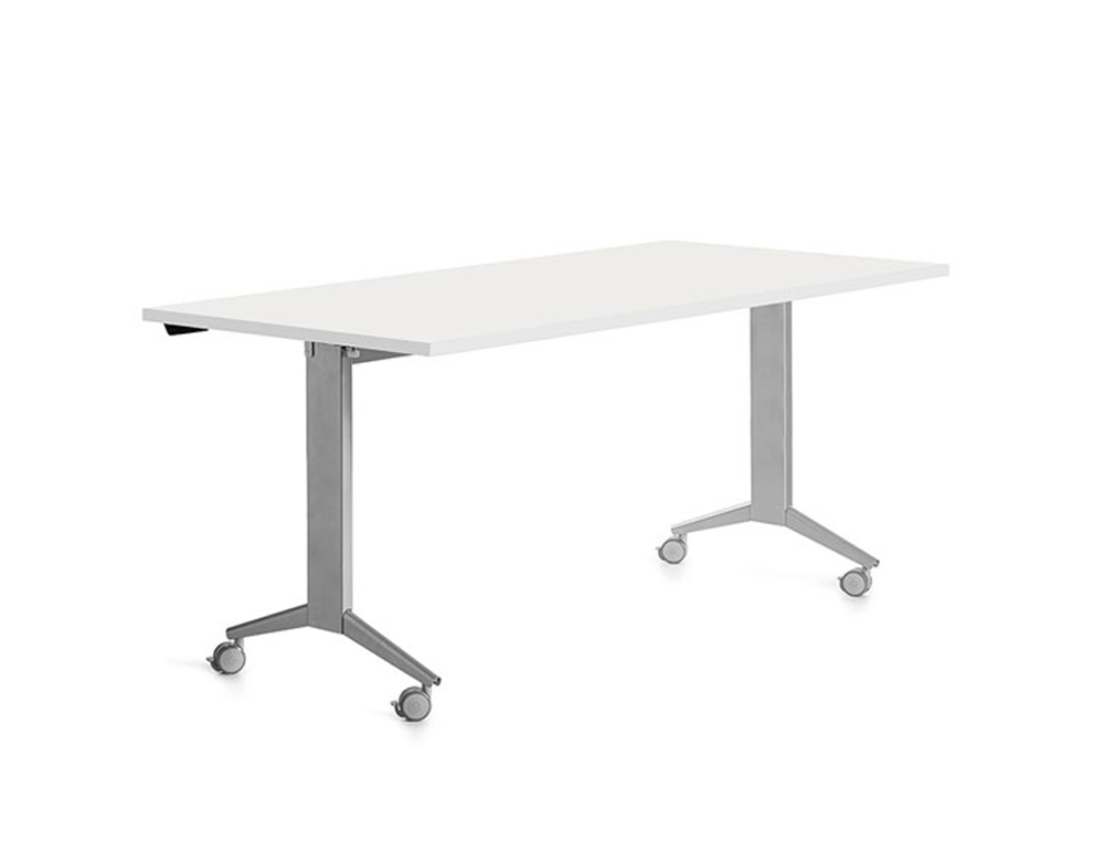 MESA ROCADA 2002FD04 CON TABLERO ABATIBLE COLOR GRIS/BLANCO 160X80 CM