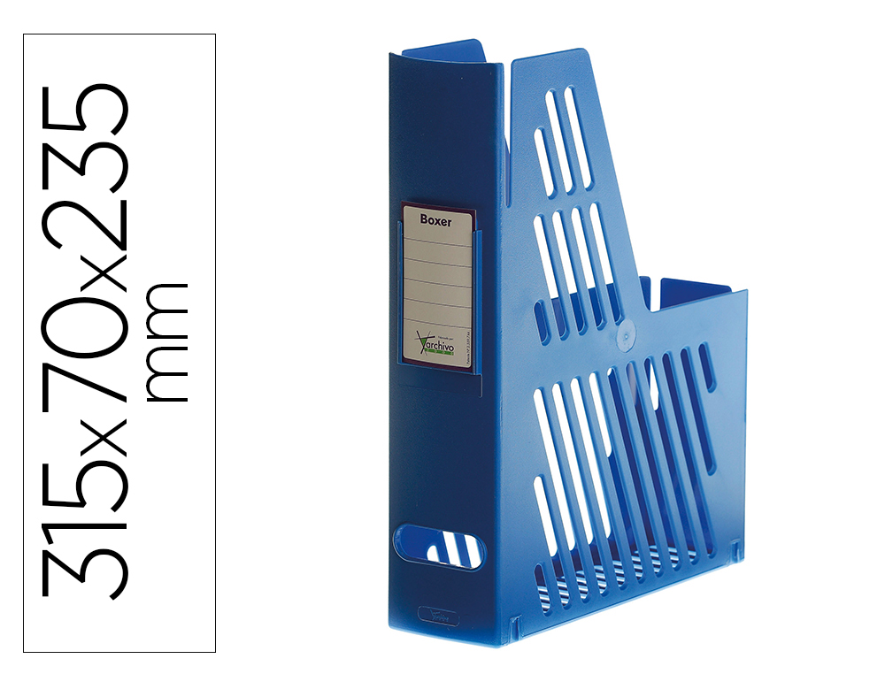 REVISTERO BOXER ARCHIVO 2000 CAJENTIN CON TARJETERO IDENTIFICADOR AZUL 240X75X315 MM