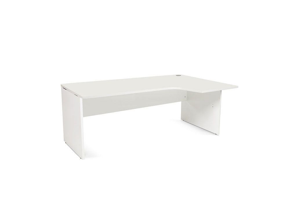 MESA ROCADA SERIE WORK 180X110X76 CM DERECHA ACABADO AW04 BLANCO/BLANCO