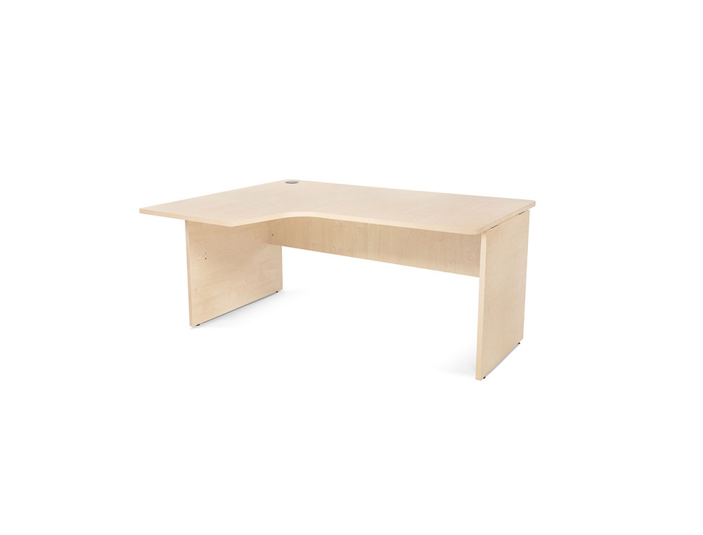 MESA ROCADA SERIE WORK 160X110X76 CM IZQUIERDA ACABADO AA01 HAYA/HAYA