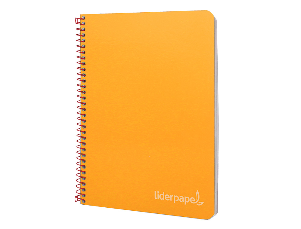 CUADERNO ESPIRAL LIDERPAPEL CUARTO WITTY TAPA DURA 80H 75GR CUADRO 4MM CON MARGEN COLOR NARANJA