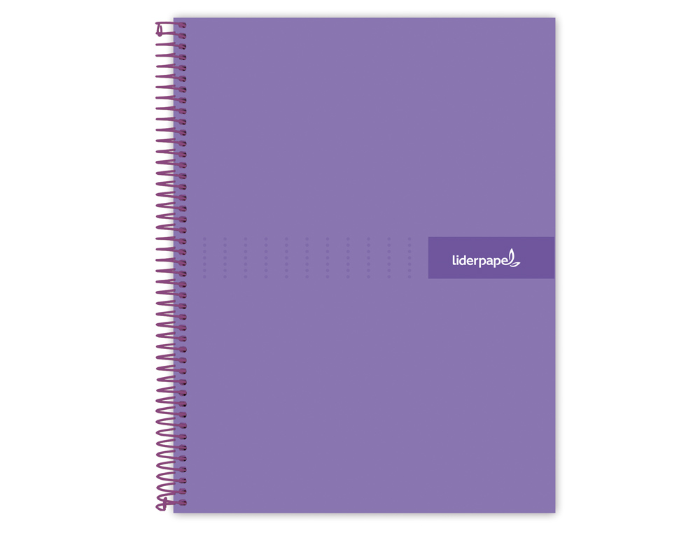 CUADERNO ESPIRAL LIDERPAPEL A4 CRAFTY TAPA FORRADA 80H 90GR CUADRO 4MM CON MARGEN COLOR VIOLETA