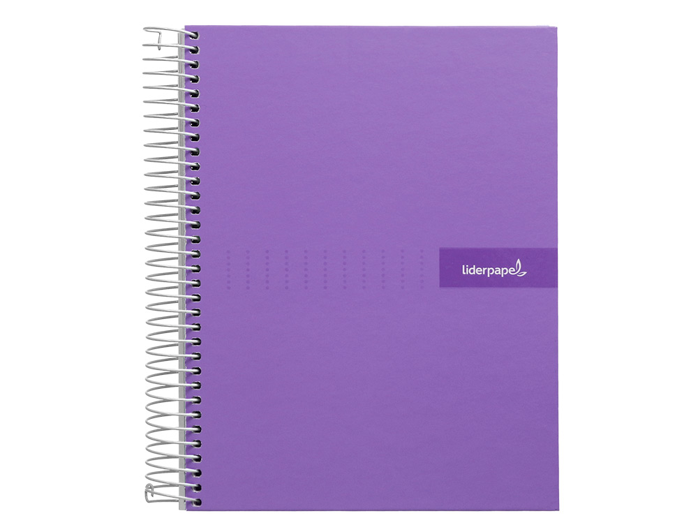 CUADERNO ESPIRAL LIDERPAPEL A4 CRAFTY TAPA FORRADA 80H 90GR CUADRO 4MM CON MARGEN COLOR VIOLETA
