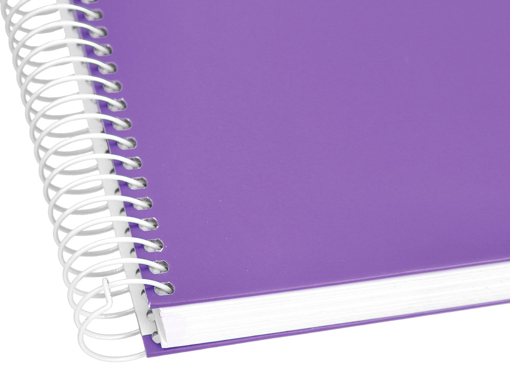 CUADERNO ESPIRAL LIDERPAPEL A4 CRAFTY TAPA FORRADA 80H 90GR CUADRO 4MM CON MARGEN COLOR VIOLETA