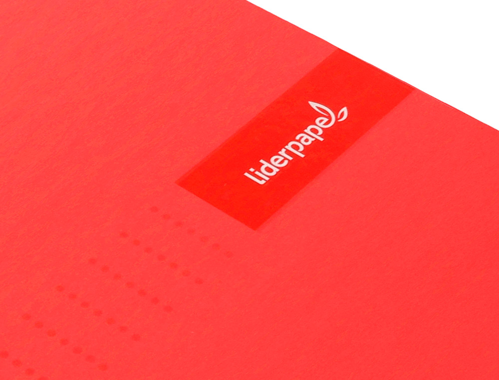 CUADERNO ESPIRAL LIDERPAPEL A4 MICRO CRAFTY TAPA FORRADA 120H 90 GR CUADRO 5MM 5 BANDAS 4 COLORES COLOR ROJO