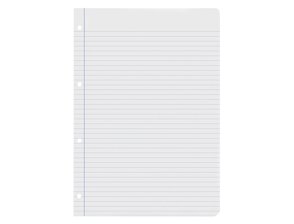 RECAMBIO LIDERPAPEL A4 100 HOJAS 60GR HORIZONTAL CON MARGEN 4 TALADROS