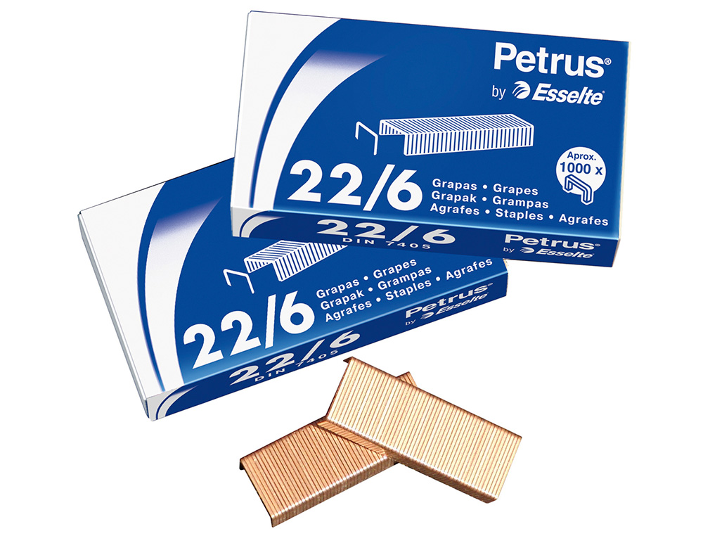 GRAPAS PETRUS N 26/6 GALVANIZADA CAJA DE 1000 UNIDADES