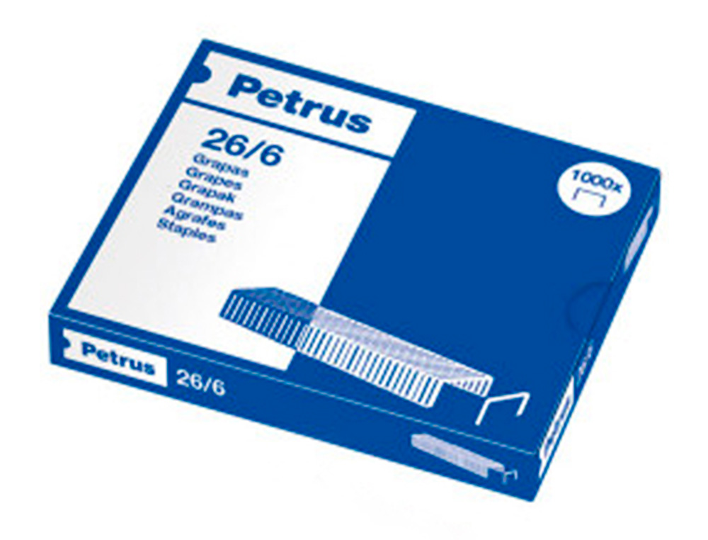 GRAPAS PETRUS N 26/6 GALVANIZADA CAJA DE 1000 UNIDADES