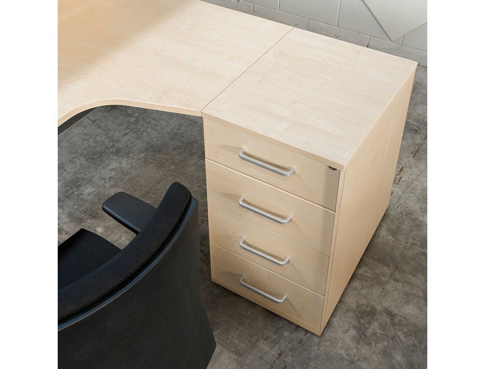 CAJONERA ROCADA CON CUATRO CAJONES SERIE STORE 60X47X74 CM ACABADO GRIS/HAYA