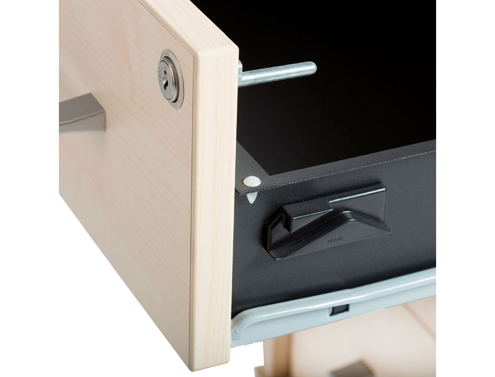 CAJONERA ROCADA CON CUATRO CAJONES SERIE STORE 60X47X74 CM ACABADO GRIS/HAYA