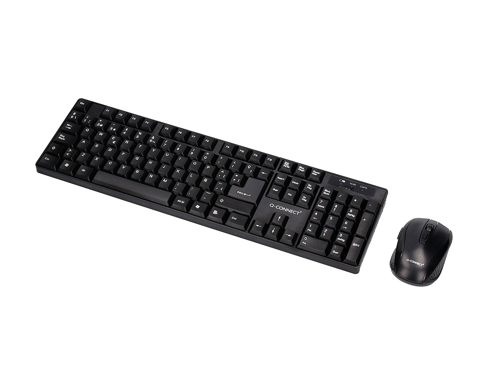 SET TECLADO + RATON INALAMBRICO Q-CONNECT 2.4G NEGRO COMPATIBLE WINDOWS