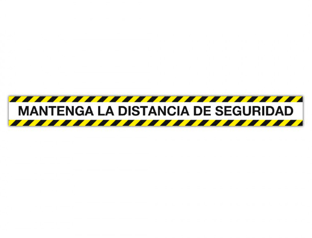 CINTA DE SEALIZACION ADHESIVA APLI MANTENGA LA DISTANCIA 100 X 10 CM
