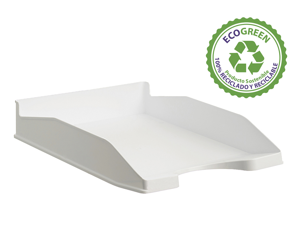 BANDEJA SOBREMESA ARCHIVO 2000 ANTIMICROBIANA PLASTICO APILABLE 3 POSICIONES DIN A4 Y FOLIO BLANCO 345X255X60 MM
