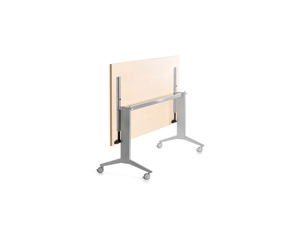 MESA DE OFICINA ROCADA 120X60CM CON TABLERO ABATIBLE 90 ACABADO FD01 GRIS/HAYA