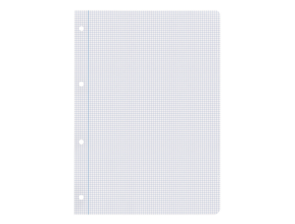 RECAMBIO LIDERPAPEL A4 100 HOJAS 100GR CUADRO 3MM CON MARGEN 4 TALADROS