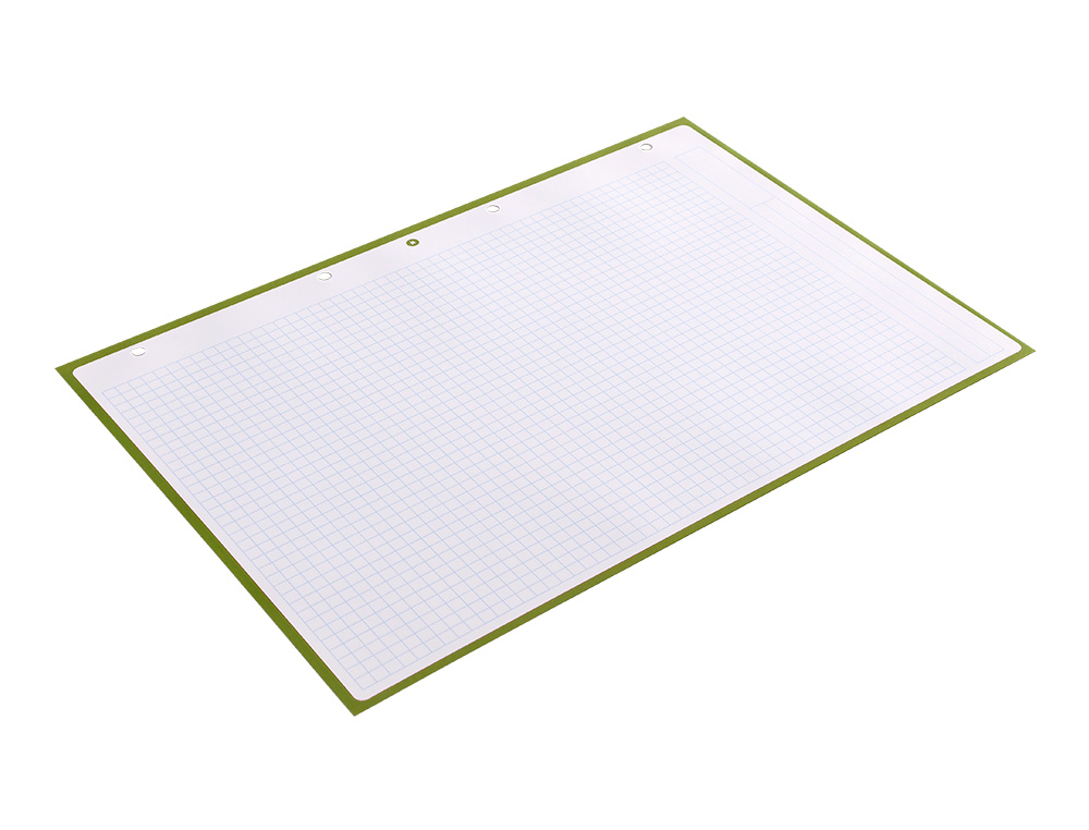 RECAMBIO ANTARTIK A4 80 HOJAS 90GR CUADRO 5MM 4 TALADROS 1 BANDA CON MARCO COLOR VERDE