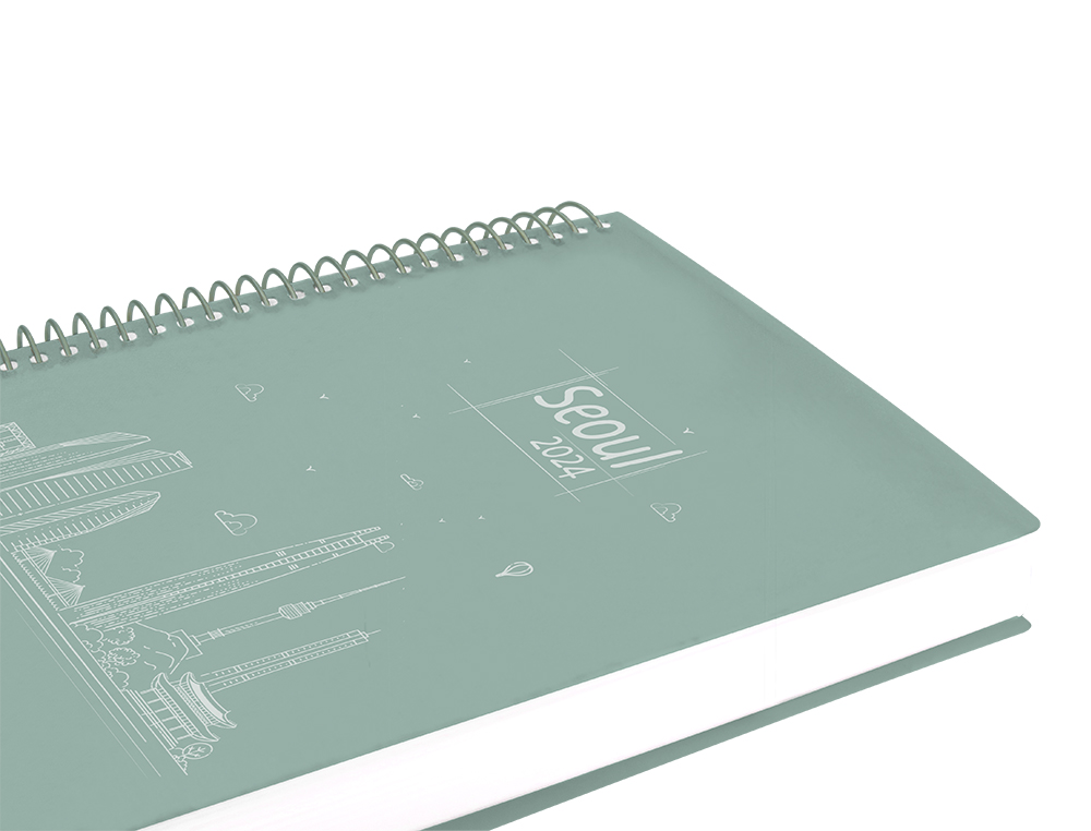 AGENDA ESPIRAL LIDERPAPEL GAZI A4 2024 DIA PAGINA PORTADA POLIPROPILENO PAPEL 70 GR SEOUL