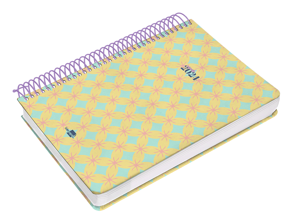AGENDA ESPIRAL LIDERPAPEL PERISSA A5 2024 DIA PAGINA PAPEL 80 GR DISEO CIRCLE