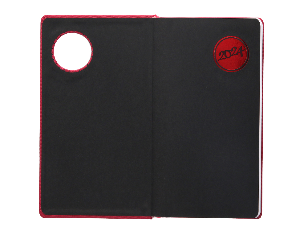 AGENDA ENCUADERNADA LIDERPAPEL KILKIS 8X15 CM 2024 SEMANA VISTA COLOR ROSA PAPEL 70 GR