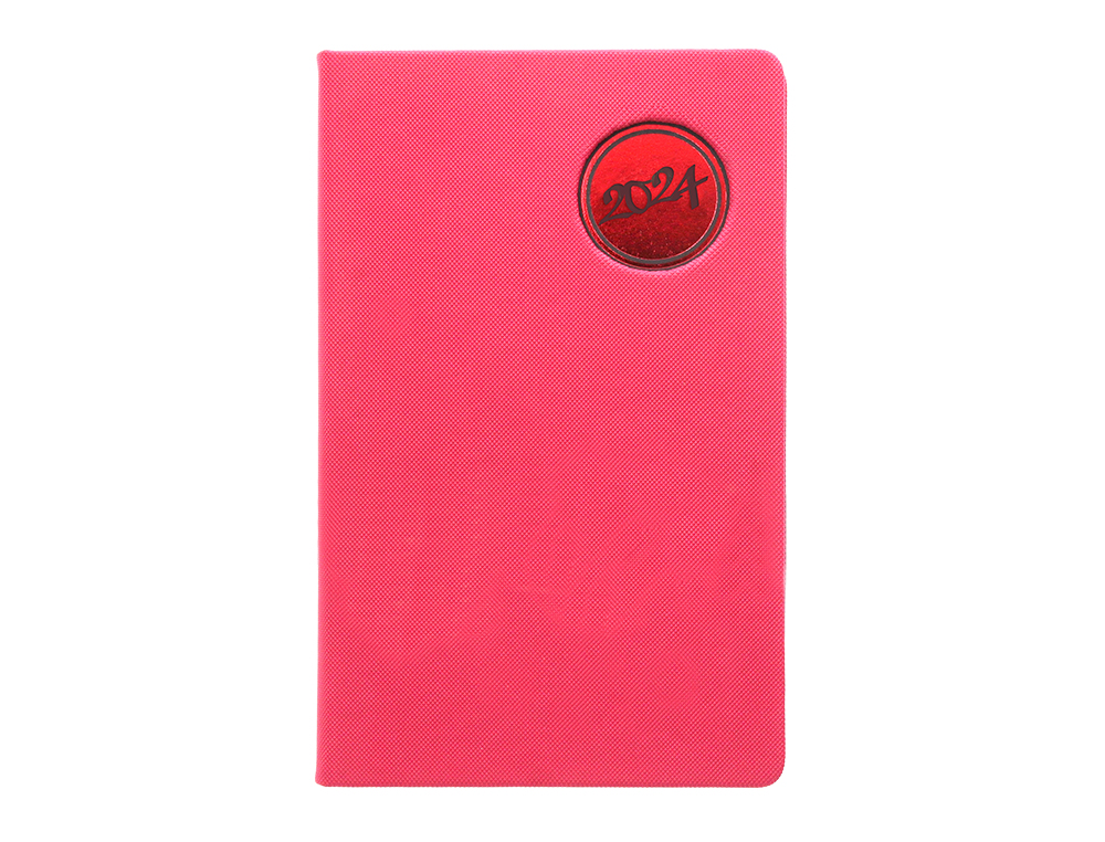 AGENDA ENCUADERNADA LIDERPAPEL KILKIS 8X15 CM 2024 SEMANA VISTA COLOR ROSA PAPEL 70 GR