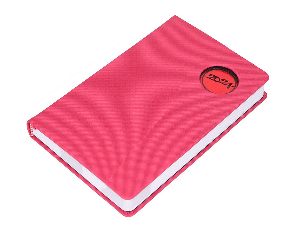 AGENDA ENCUADERNADA LIDERPAPEL KILKIS 8X15 CM 2024 SEMANA VISTA COLOR ROSA PAPEL 70 GR