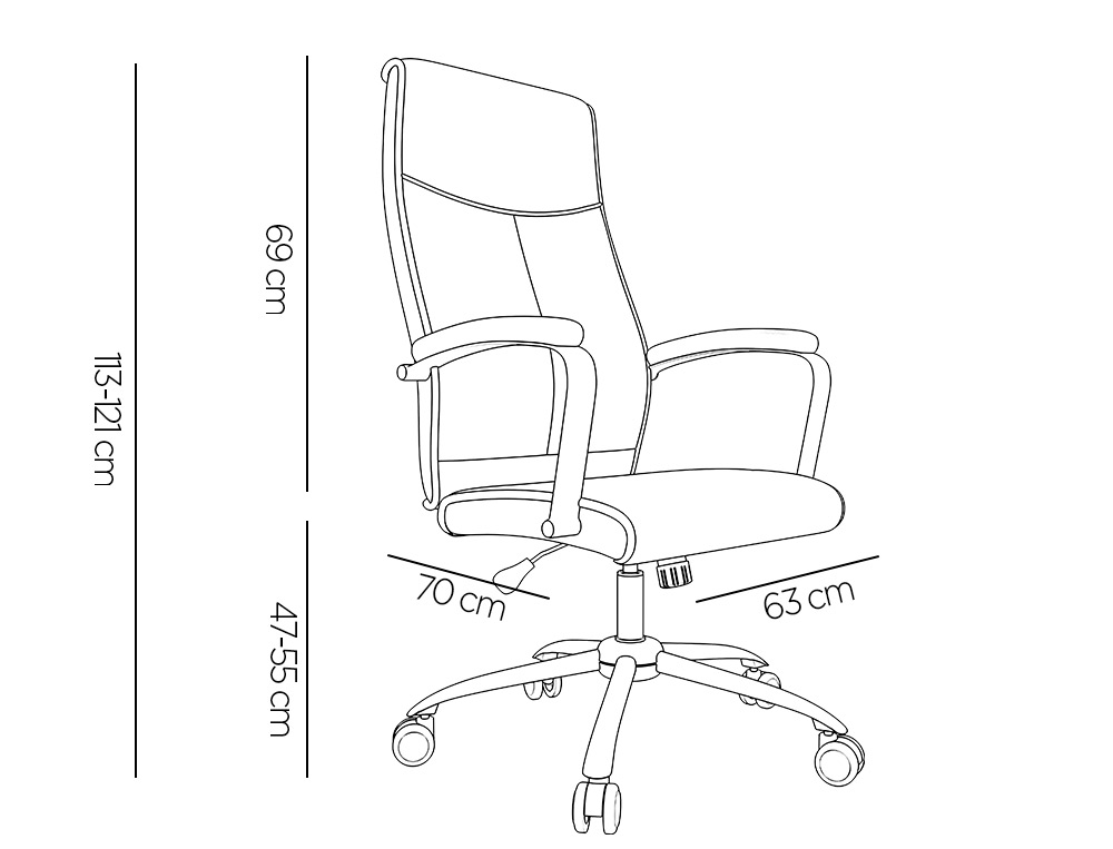 SILLA Q-CONNECT DIRECCION MODE NA SIMIL PIEL BASE METALICA ALT MAX 1220 ANC 510 PROF 490 MM RUEDAS PREMIUM COLOR GRIS