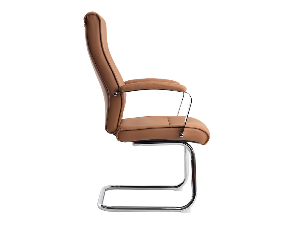 SILLA Q-CONNECT ESCRITORIO MOD ENA SIMIL PIEL BASE METALICA ALT MAX 1050 ANC 630 PROF 650 COLOR CREMA