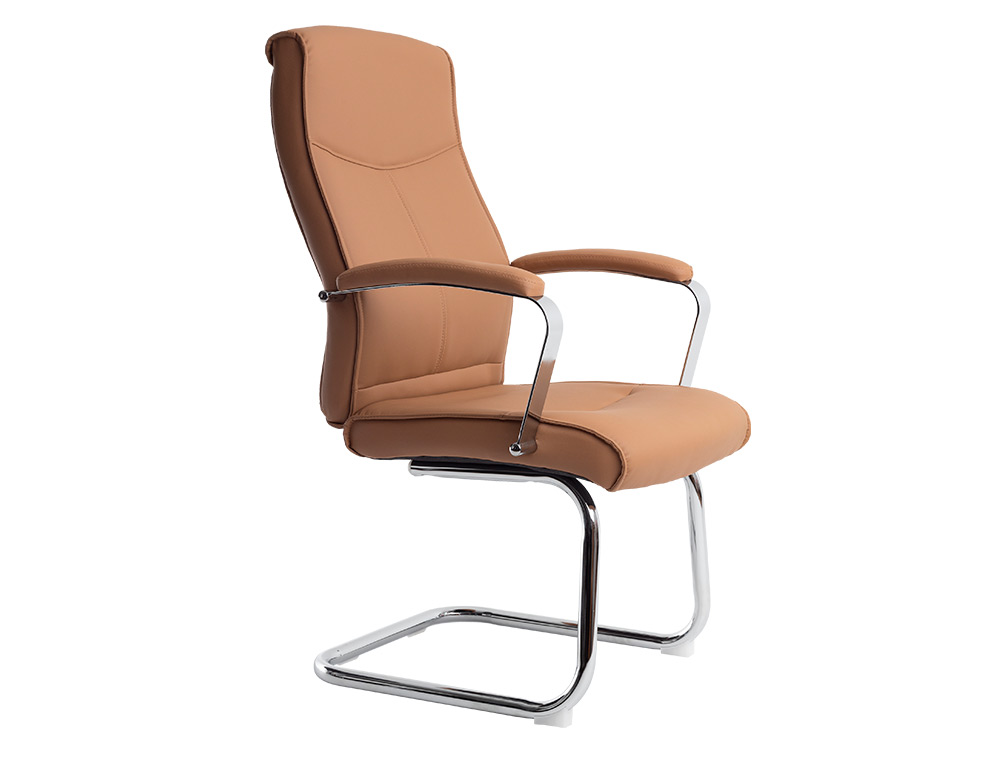 SILLA Q-CONNECT ESCRITORIO MOD ENA SIMIL PIEL BASE METALICA ALT MAX 1050 ANC 630 PROF 650 COLOR CREMA
