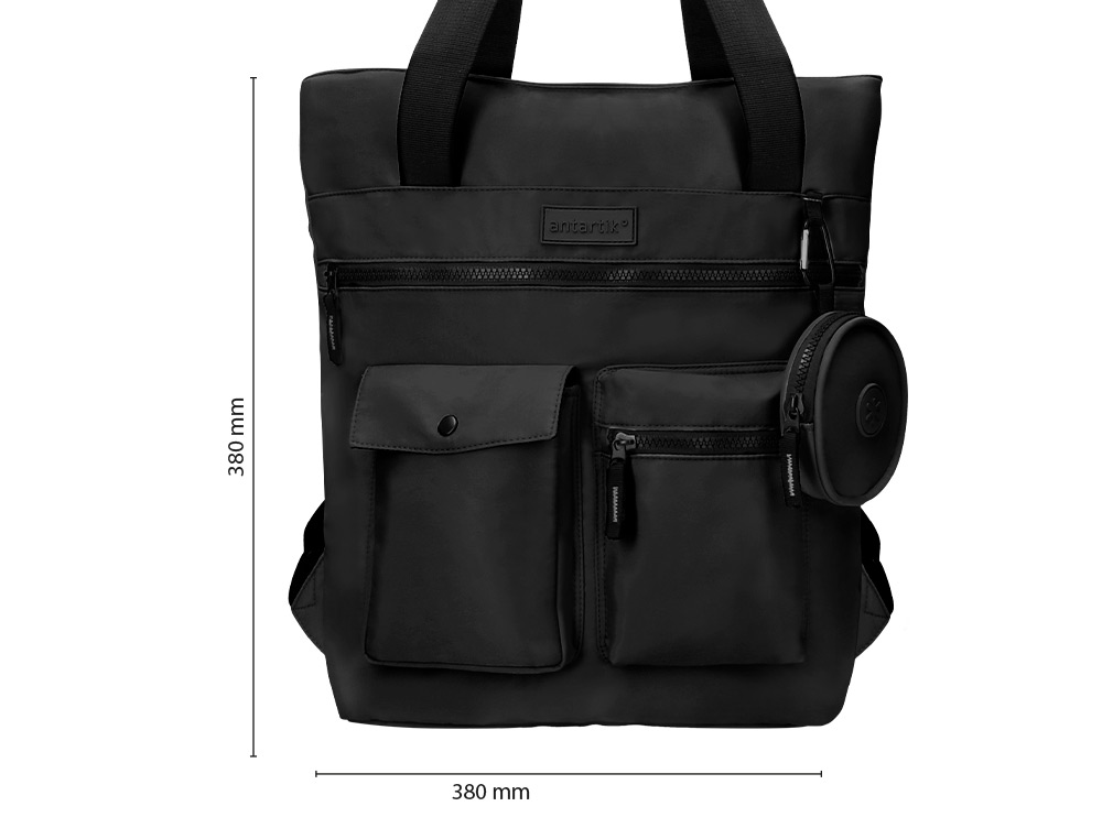MOCHILA ANTARTIK BOLSO FLIP BAG CON ACOLCHADO PARA PORTATIL 15'' COLOR NEGRO 400X120X390 MM