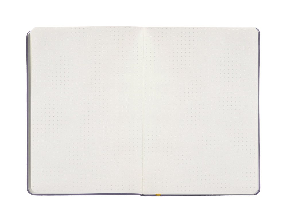 CUADERNO CON GOMILLA ANTARTIK NOTES TAPA DURA A4 HOJAS PUNTOS MORADO Y AMARILLO 100 HOJAS 80 GR FSC