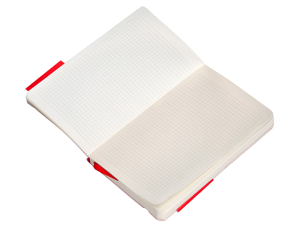 CUADERNO CON GOMILLA ANTARTIK NOTES TAPA BLANDA A6 CUADRICULA ROJO 100 HOJAS 80 GR FSC