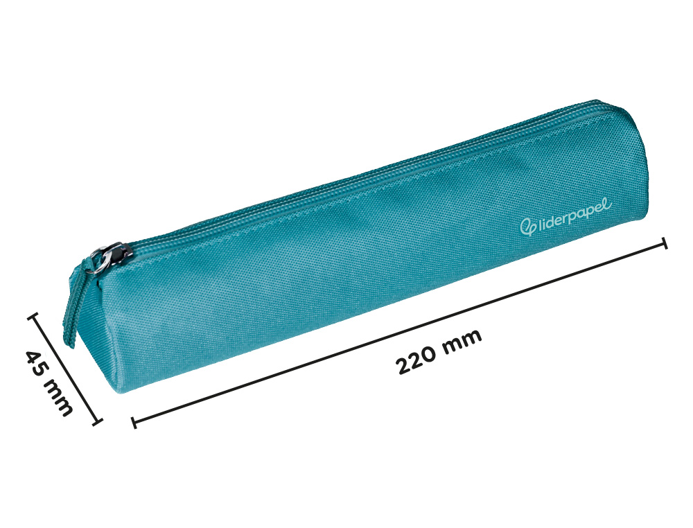 ESTUCHE PORTATODO LIDERPAPEL SLIM CILINDRICO 220X45MM AZULTURQUESA