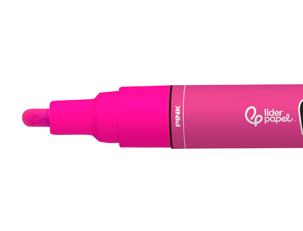 ROTULADOR LIDERPAPEL ACRYLIC BASE AGUA TODO TIPO DE SUPERFICIE PUNTA REDONDA 3 MM ROSA