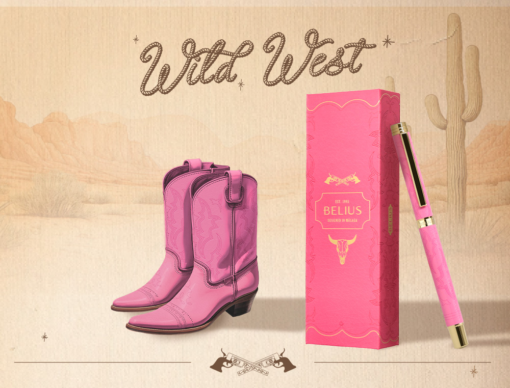 ROLLER BELIUS WILD WEST ALUMINIO COLOR ROSA DORADO TINTA COLOR NEGRO CAJA DE DISEO