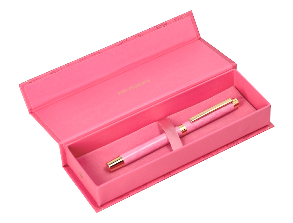 ROLLER BELIUS WILD WEST ALUMINIO COLOR ROSA DORADO TINTA COLOR NEGRO CAJA DE DISEO