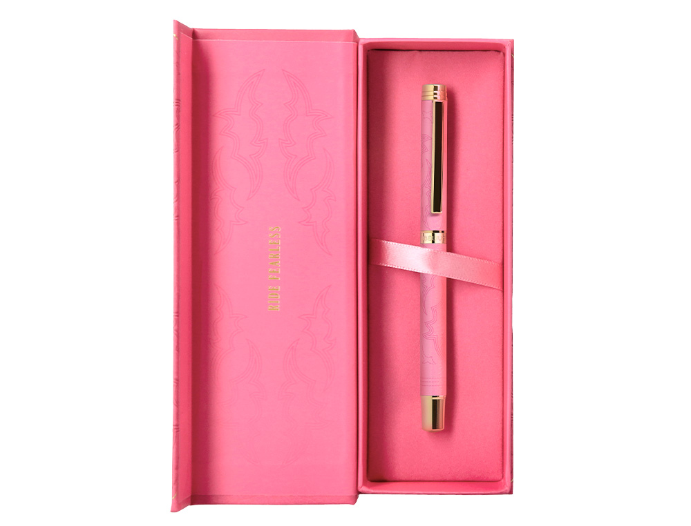 ROLLER BELIUS WILD WEST ALUMINIO COLOR ROSA DORADO TINTA COLOR NEGRO CAJA DE DISEO