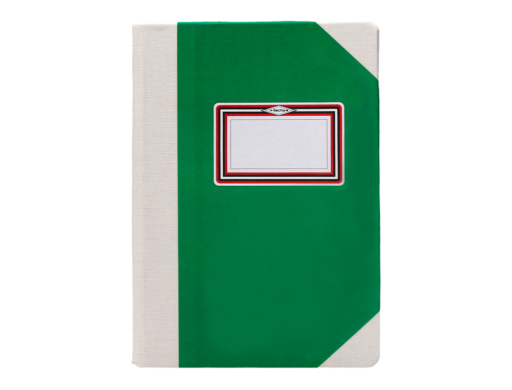 LIBRO CARTONE COSIDO FERNANDES FLECHA DIN A4+ LISO 50 HOJAS 100 GR VERDE