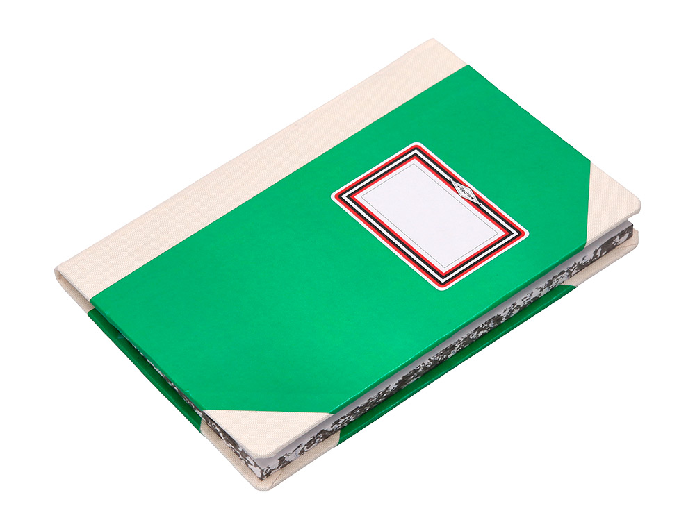 LIBRO CARTONE COSIDO FERNANDES FLECHA DIN A4+ LISO 50 HOJAS 100 GR VERDE