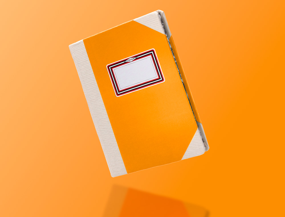 LIBRO CARTONE COSIDO FERNANDES FLECHA DIN A4+ RAYADO HORIZONTAL 50 HOJAS 100 GR NARANJA