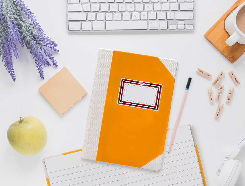 LIBRO CARTONE COSIDO FERNANDES FLECHA DIN A4+ RAYADO HORIZONTAL 50 HOJAS 100 GR NARANJA