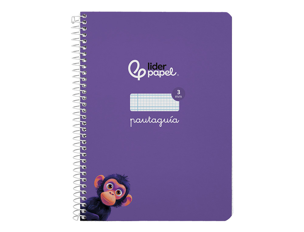 CUADERNO ESPIRAL LIDERPAPEL A5 PAUTAGUIA TAPA DURA 80H 90GR CUADRO PAUTADO 3MM COLOR LILA