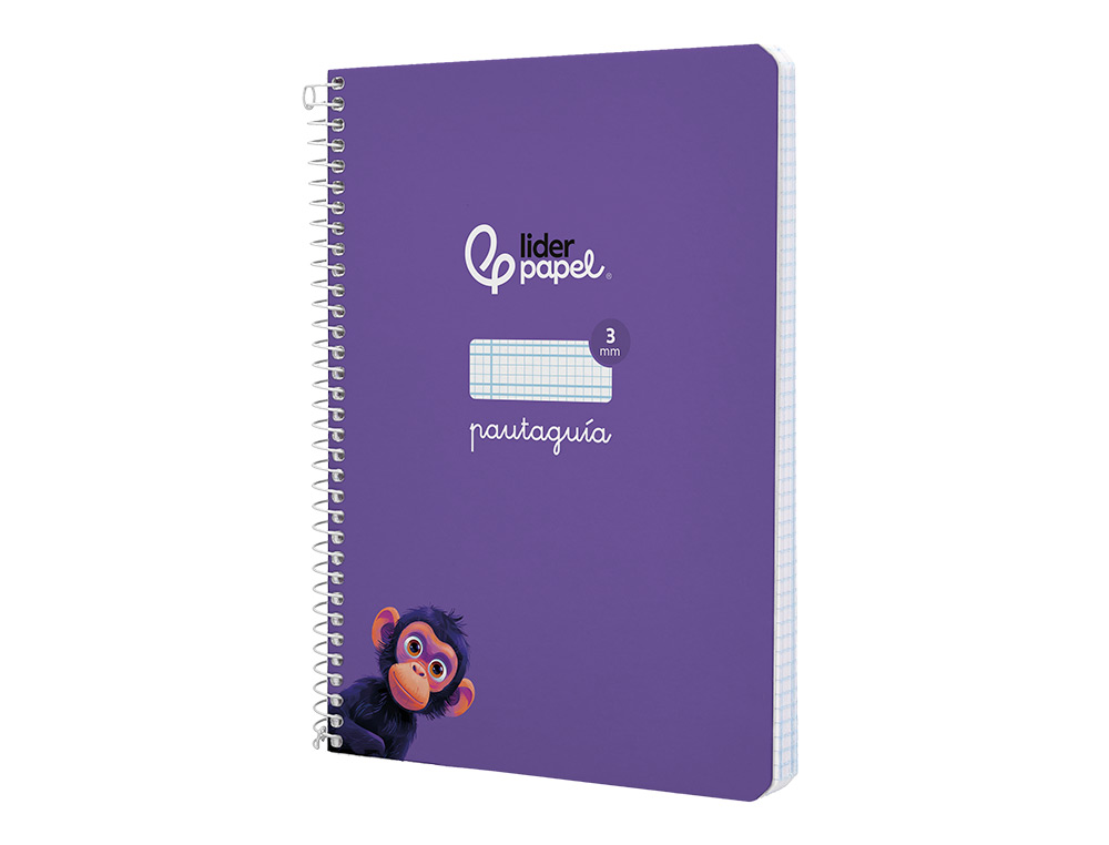 CUADERNO ESPIRAL LIDERPAPEL A5 PAUTAGUIA TAPA DURA 80H 90GR CUADRO PAUTADO 3MM COLOR LILA