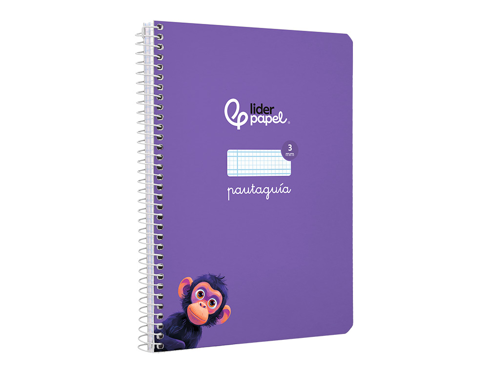 CUADERNO ESPIRAL LIDERPAPEL A5 PAUTAGUIA TAPA DURA 80H 90GR CUADRO PAUTADO 3MM COLOR LILA