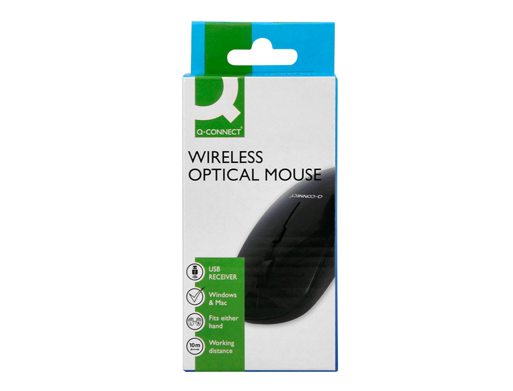 RATON Q-CONNECT OPTICO INALAMBRICO SILENCIOSO DPI 800/1200/1600 PILAS AAA NEGRO