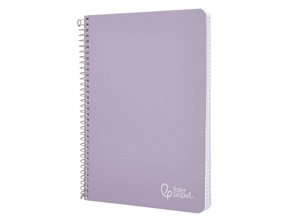 CUADERNO ESPIRAL LIDERPAPEL A4 WITTY TAPA DURA 80H 90GR CUADRO 4MM CON MARGEN COLOR VIOLETA