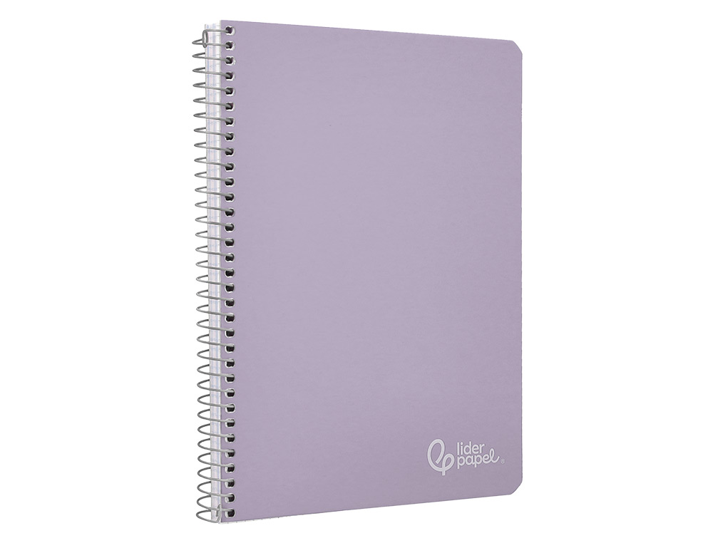 CUADERNO ESPIRAL LIDERPAPEL A4 WITTY TAPA DURA 80H 90GR CUADRO 4MM CON MARGEN COLOR VIOLETA